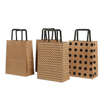 Yağlı Kraft Kağıt Taşıma Alışveriş Çantaları 80g 100g Saplı Düz