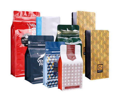70g-1kg Kapasiteli Düz Tabanlı Fermuar Kahve Kılıfı, Hava Gaz Alma Valfi ile Paketleme