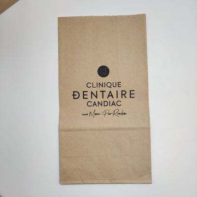 Kahverengi Kraft Kağıt Ekmek Paketleme Torbası Ekran Baskılı 60-200GSM Kalın