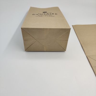 Kahverengi Kraft Kağıt Ekmek Paketleme Torbası Ekran Baskılı 60-200GSM Kalın