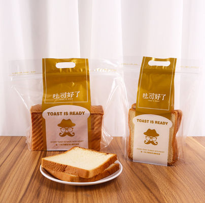 Ekmek Paketleme 200G 300G Boyut için Delikli Fırın Plastik Plastik Torbalar Kolu