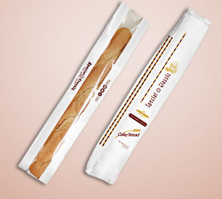 580*100*40mm Kraft Kağıt Baget Orta Pencereli Ekmek Paketleme Torbası