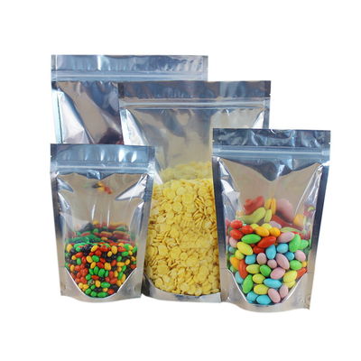 Mylar Alüminyum Folyo Plastik Ambalaj Çanta Kılıfı Şeffaf Ön 8OZ-100OZ Kapasiteli