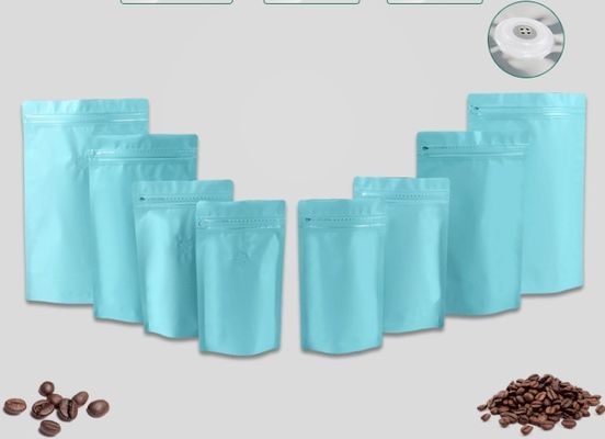 250g Kapasiteli Alüminyum Folyo Açılıp Kapanabilir Stand Up Kahve Torbaları Yan Vanalı Körüklü