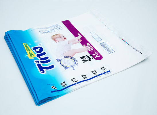 LDPE Bebek Bezi Hijyenik Peçete Özel Baskılı Plastik Torbalar Paketleme ISO Yama Saplı