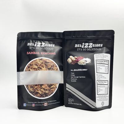 Şeffaf Pencereli Alüminyum Folyo Suya Dayanıklı Gıda Paketleme Torbaları