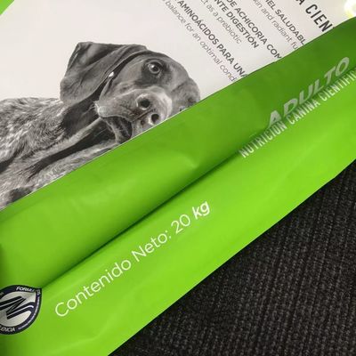 Büyük Ağırlık Gravür Baskı 20kg Köpek Maması Paketleme Torbaları, Slayt Düğmeli Fermuarlı