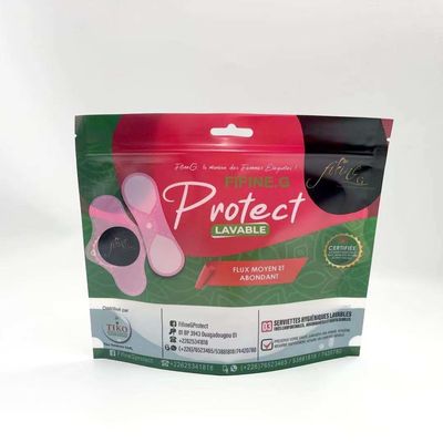 Lady'S Hijyenik Peçete Fermuar Kilidi ve Üstte Euro-deliğin Özel Baskılı Plastik Ambalaj Torbası