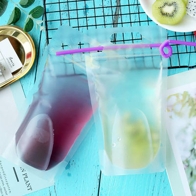 500ml 750ml Şeffaf İçecek Sıvı Saman ve Saplı Paketleme Kılıfı